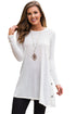 Sexy White Button Side Long Sleeve Swingy Tunic